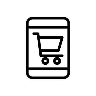 Alışveriş vektörü ince çizgi simgesi