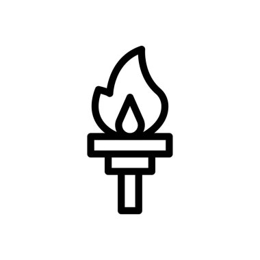 meşale vektörü ince çizgi simgesi