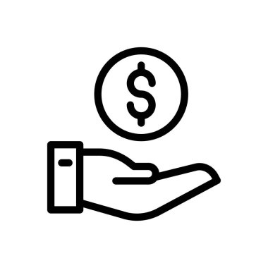 Dolar vektör ince çizgi simgesi