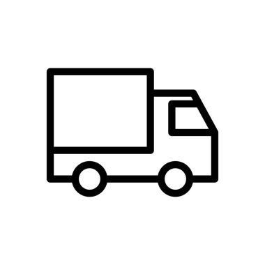 kamyon vektör ince çizgi simgesi