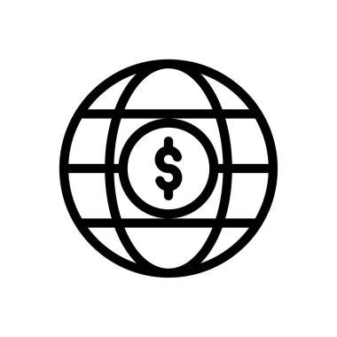 dünya vektör ince çizgi simgesi