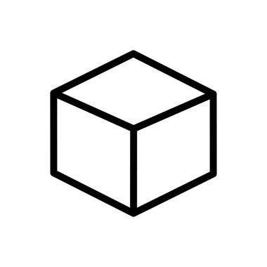 küp vektör ince çizgi simgesi