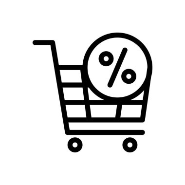 Alışveriş vektörü ince çizgi simgesi