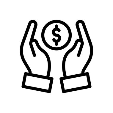 Koruma vektörü ince çizgi simgesi