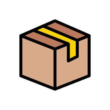 kutu vektörü düz renk simgesi