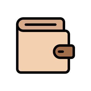 cüzdan vektörü düz renk simgesi