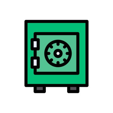 kasa vektörü düz renk simgesi