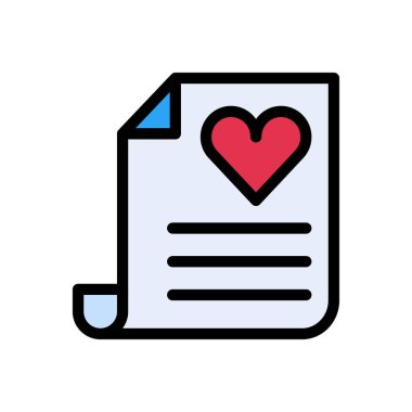 belge vektörü düz renk simgesi