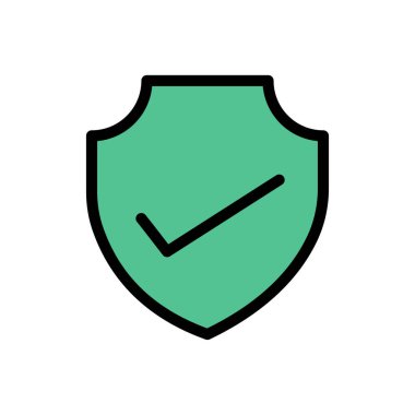 güvenlik vektörü düz renk simgesi