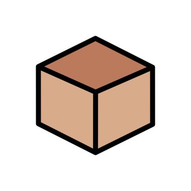 küp vektörü düz renk simgesi