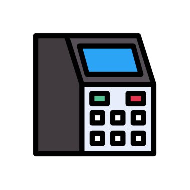 makine vektörü düz renk simgesi