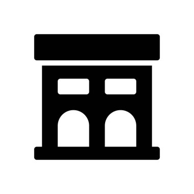 dükkan vektörü simgesi düz simgesi