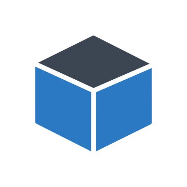 küp vektör kabartma renk simgesi