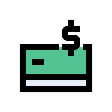 kart vektörü düz renk simgesi