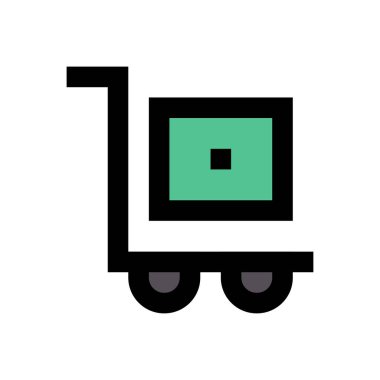 nakliye vektörü düz renk simgesi