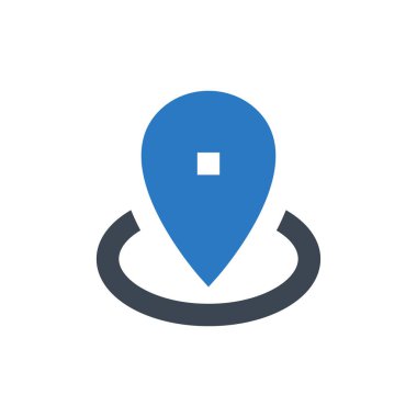 konum vektör renk simgesi