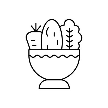 Sepet vektörü ince çizgi simgesi