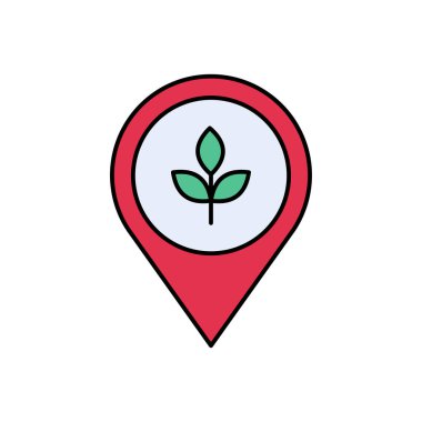 bitki vektörü düz renk simgesi