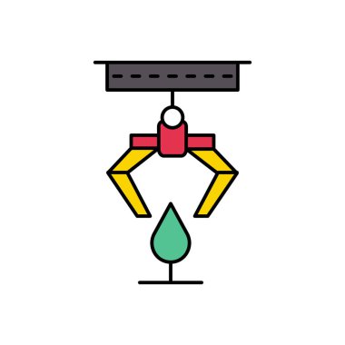 vinç vektörü düz renk simgesi