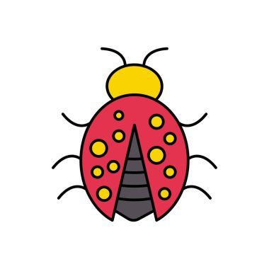 böcek vektörü düz renk simgesi