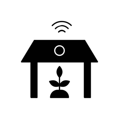 akıllı çiftlik vektörü glyph düz simgesi