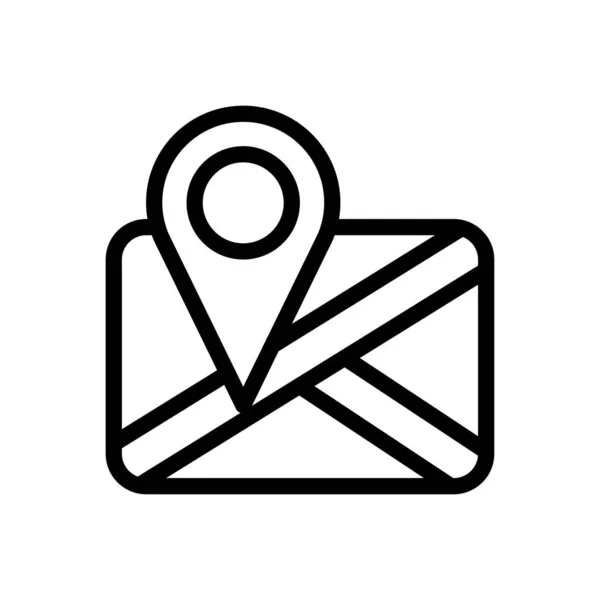 Gps Vektor Thin Line Symbol — Stockvektor