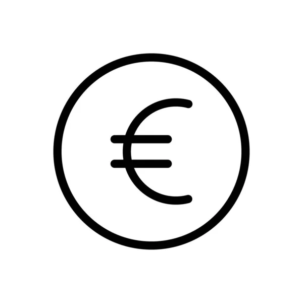 Moneda Vector Delgada Línea Icono — Vector de stock