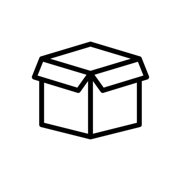 Caja Vector Línea Delgada Icono — Vector de stock