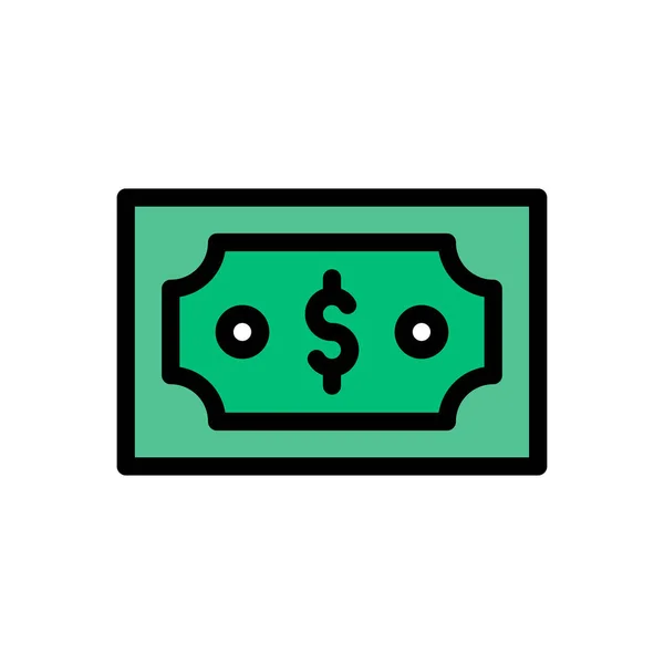 Bargeld Vektor Flache Farbe Symbol — Stockvektor