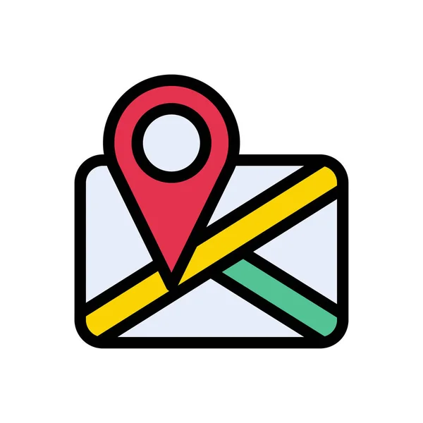 Vector Gps Icono Color Plano — Vector de stock