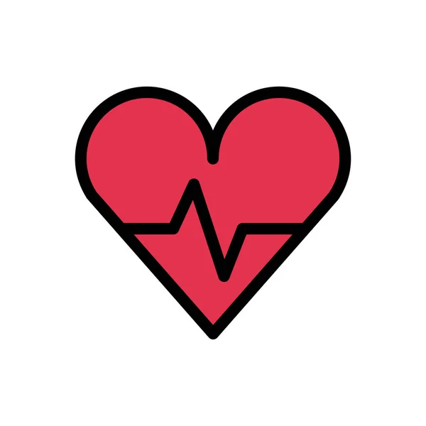 Corazón Vector Icono Color Plano — Vector de stock