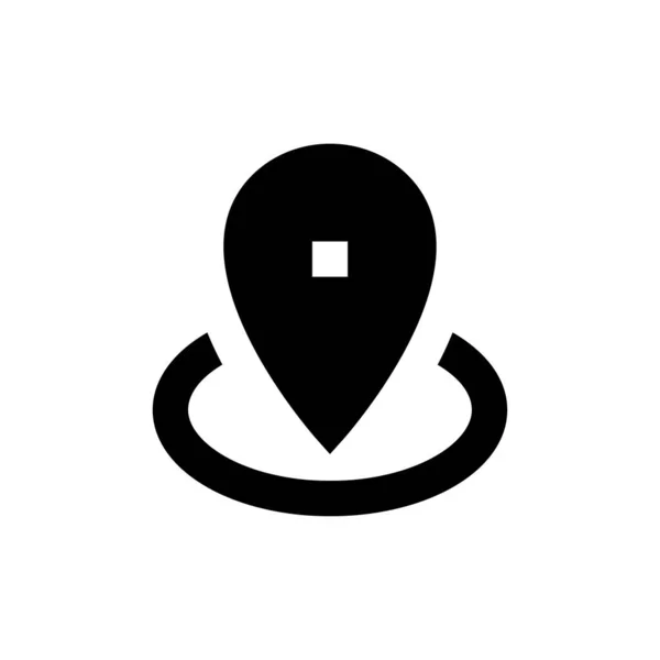 Standort Vektor Glyphen Flaches Symbol — Stockvektor