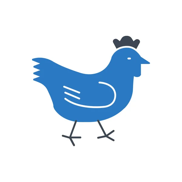 Chicken Vector Glyph Farbe Symbol — Stockvektor