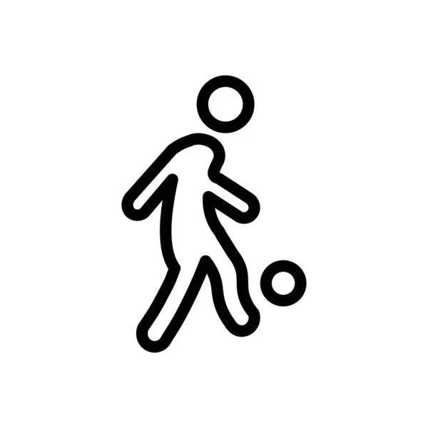 Voetbal Vector Dunne Lijn Pictogram — Stockvector