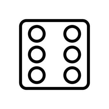 ludo vektörü ince çizgi simgesi