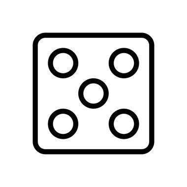 ludo vektörü ince çizgi simgesi