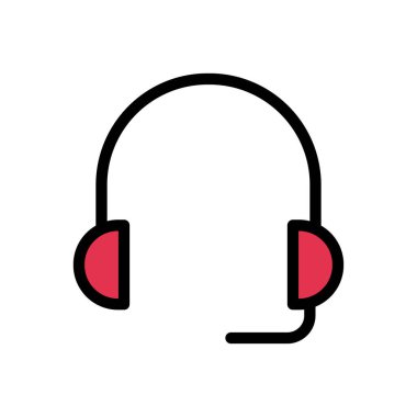 kulaklık vektörü düz renk simgesi