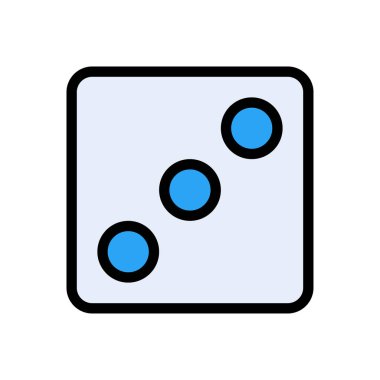 zar vektörü düz renk simgesi