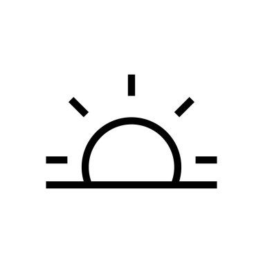 gün batımı vektörü ince çizgi simgesi