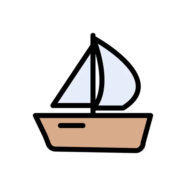 Boat Vector Flat Color Icon — Stock Vector