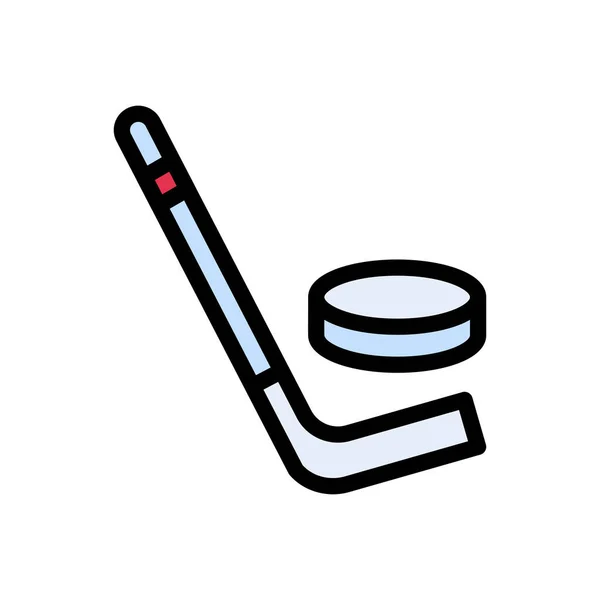 Vector Hockey Icono Color Plano — Vector de stock