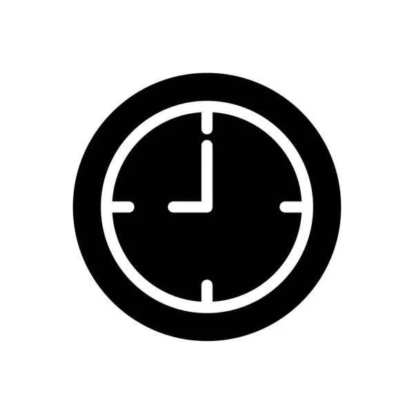Relógio Vetor Glifo Plana Ícone — Vetor de Stock