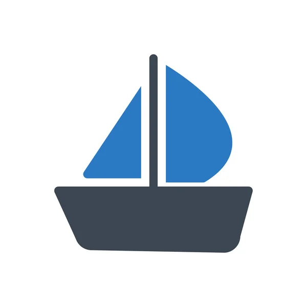 Значок Векторного Цвета Лодки — стоковый вектор