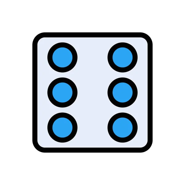 Ludo Vector Vlakke Kleur Pictogram — Stockvector