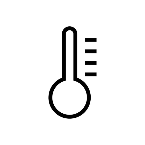 Thermomètre Vecteur Icône Ligne Mince — Image vectorielle
