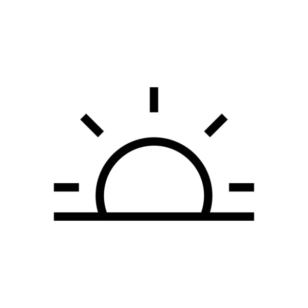 Sunset Vector Thin Line Icon — Stock Vector