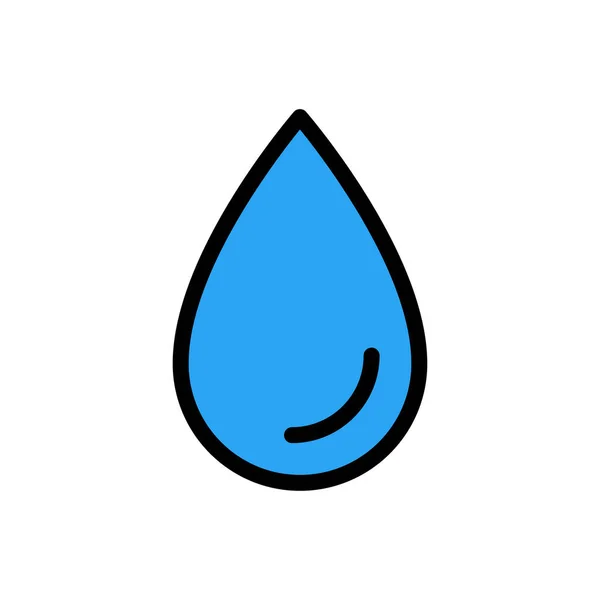 Wasser Vektor Flache Farbe Symbol — Stockvektor