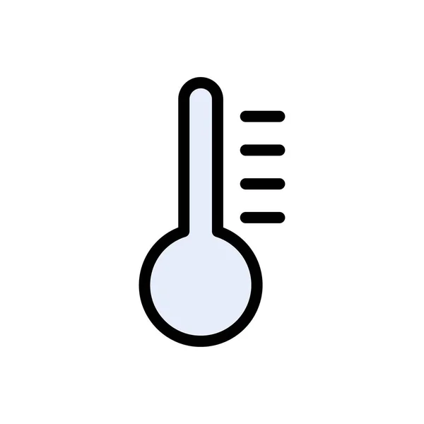 Thermometer Vektor Flache Farbe Symbol — Stockvektor