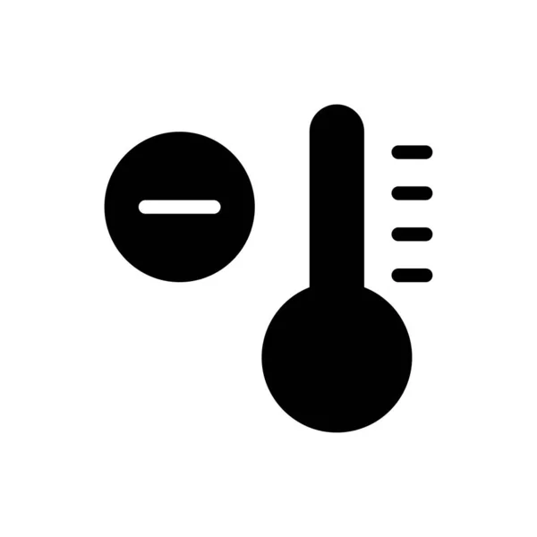 Thermometer Vector Glyph Flat Icon — Stock Vector