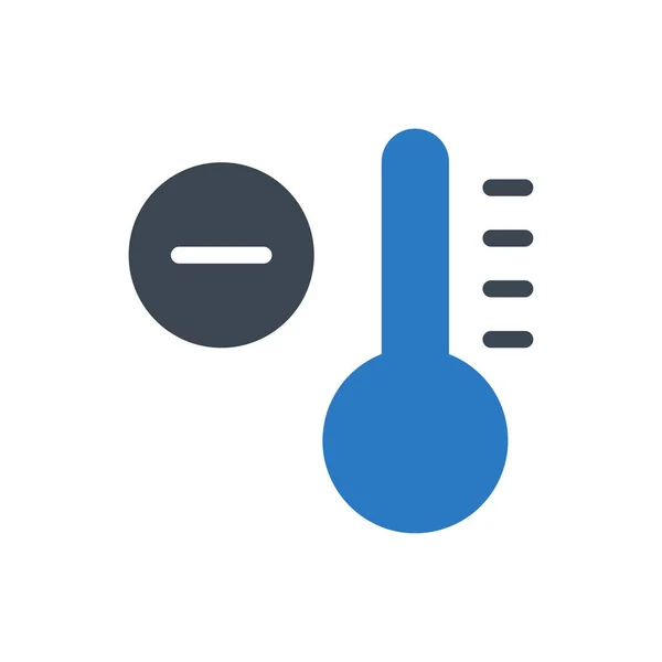 Thermometer Vektor Glyphen Farbsymbol — Stockvektor
